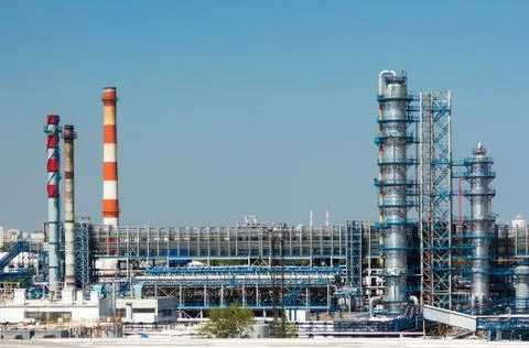 Oil refinery Stock Photos