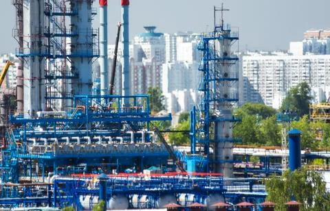 Oil refinery Stock Photos