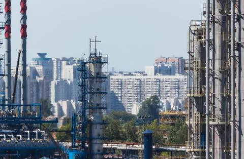 Oil refinery Stock Photos