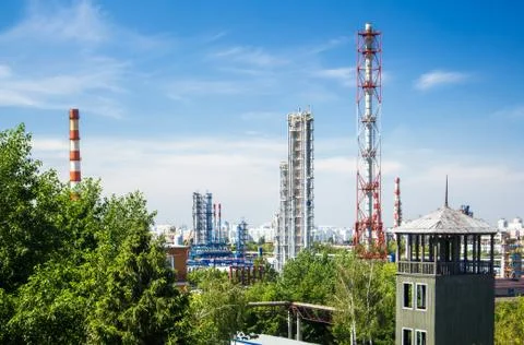Oil refinery Stock Photos