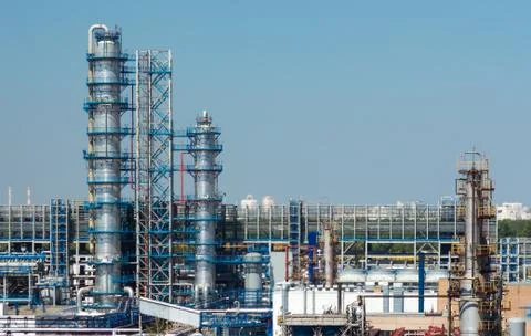 Oil refinery Stock Photos