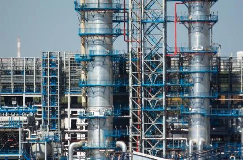 Oil refinery Stock Photos
