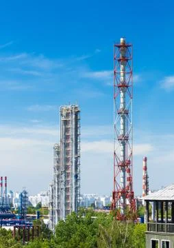 Oil refinery Stock Photos