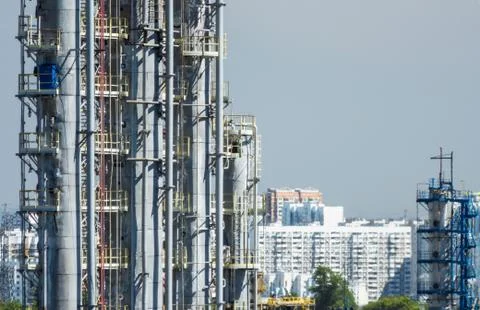 Oil refinery Stock Photos