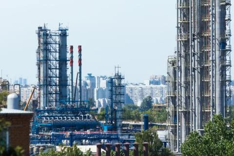 Oil refinery Stock Photos