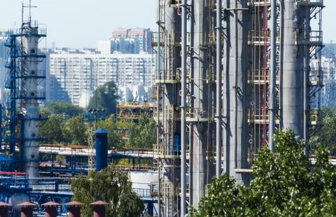 Oil refinery Stock Photos