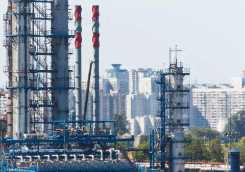 Oil refinery Stock Photos
