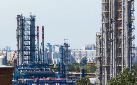Oil refinery Stock Photos