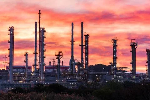 Oil refinery Stock Photos