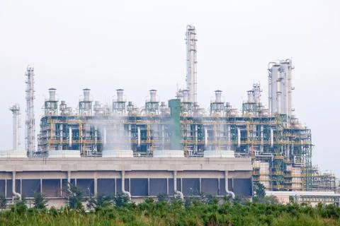 Oil refinery plant Stock Photos