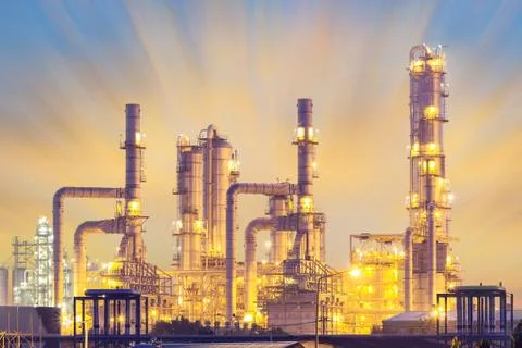 Oil refinery plant Stock Photos