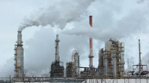 Oil Refinery Pollution Video stock 997419