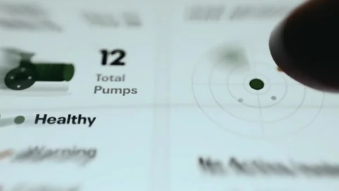 Oil Refinery Pump Health Interface with 12 Pumps 스톡 동영상 339456665
