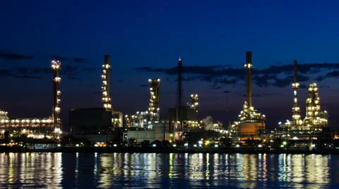 Oil refinery TimeLapse Video stock 43937373