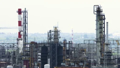 Oil refinery units Stock Footage