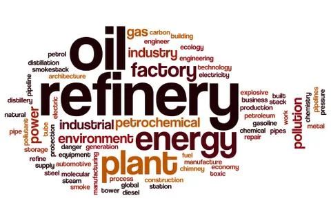 Oil refinery word cloud Stock Illustration