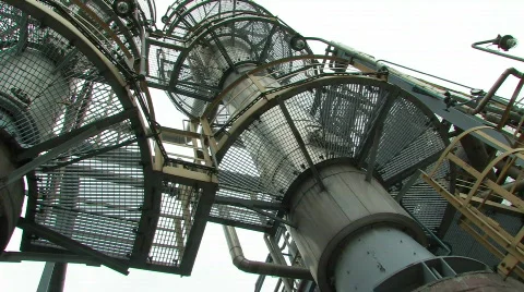 Oil refinery workers Stock Footage 308088