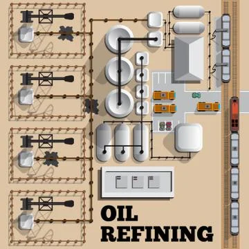 Oil refining. Stock Illustration