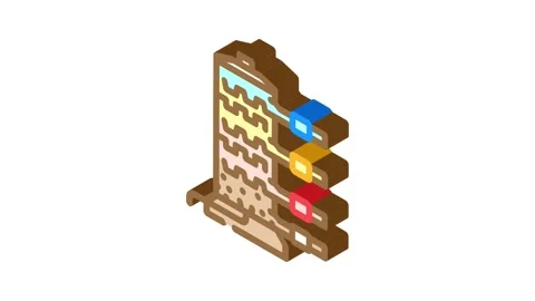 Oil refining industry isometric icon animation Video stock 327282671