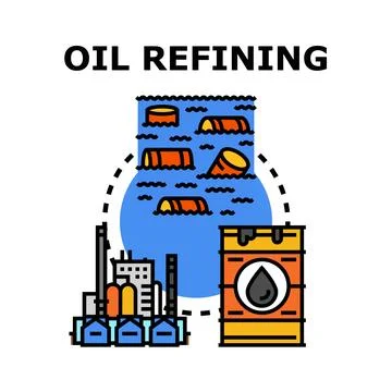 Oil refining industry processing petroleum concept Stock Illustration