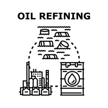 Oil refining industry processing petroleum concept Stock Illustration