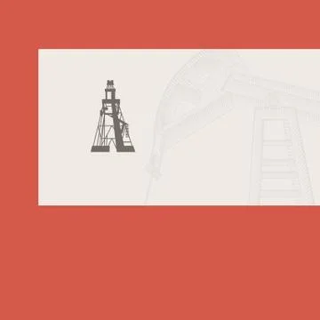 Oil rig card. Stock Illustration