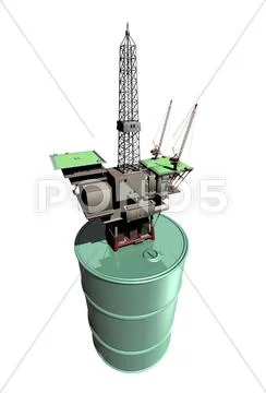 Oil rig, conceptual artwork Stock Illustration