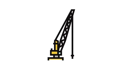 Oil rig crane petroleum engineer color icon animation 動画素材 326096896