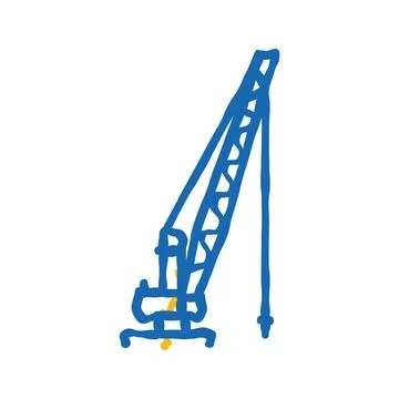 Oil rig crane petroleum engineer icon doodle illustration Illustrazione stock