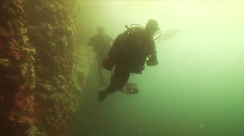 Oil Rig Diving clip07 스톡 동영상 41390449