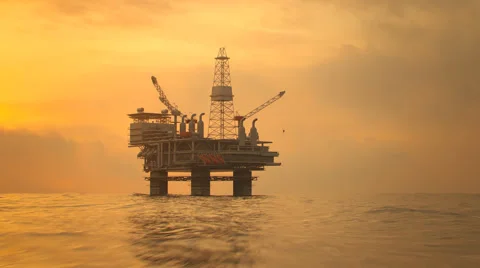 On Sea Drilling Rig Stock Video Footage | Royalty Free On Sea Drilling ...