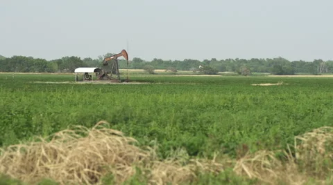 Oil Rig in Field Stock Footage 40645650