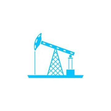 Oil Rig icon flat Stock Illustration