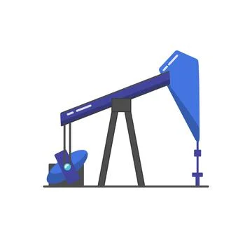 Oil rig icon in flat style Illustrazione stock