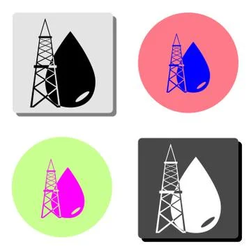 Oil rig icon. flat vector icon Stock Illustration