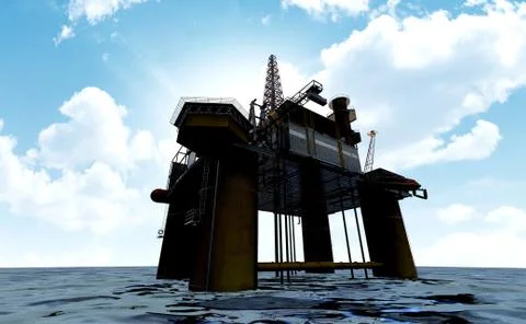 Oil Rig Illustrazione stock