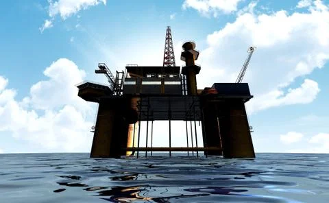 Oil Rig Stock Illustration
