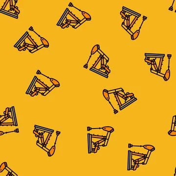 Oil rig industry vector seamless pattern イラスト素材