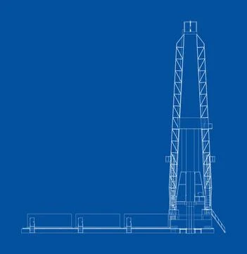 Oil rig. Orthography vector 库存插图