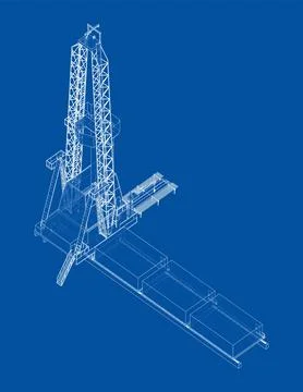 Oil rig. Orthography vector Stock Illustration