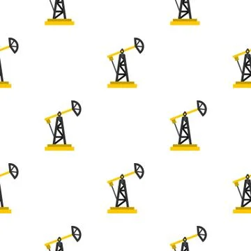 Oil rig pattern flat 스톡 일러스트