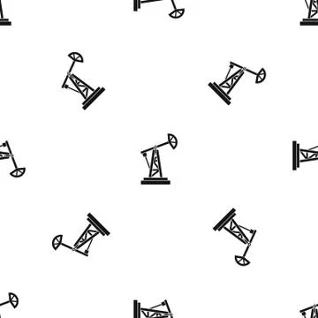 Oil rig pattern seamless black 스톡 일러스트