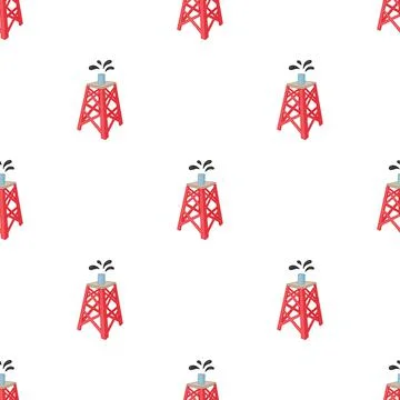 Oil rig pattern seamless vector Illustrazione stock