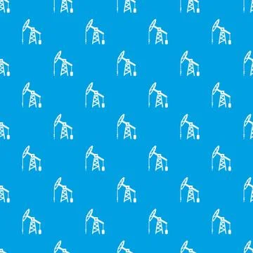 Oil rig pattern vector seamless blue イラスト素材