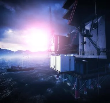 Oil rig platform 스톡 일러스트