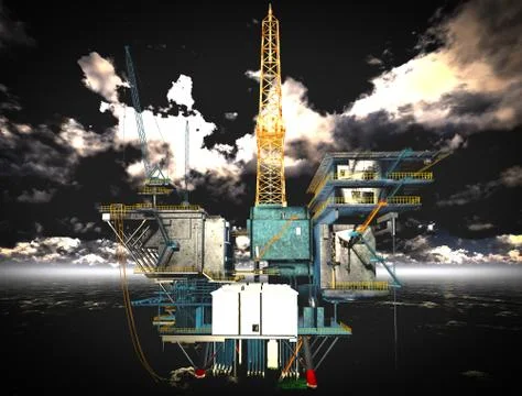 Oil rig platform Ilustración de archivo