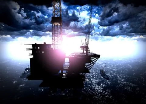 Oil rig platform Illustrazione stock