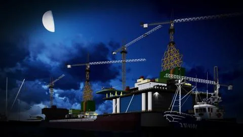 Oil rig  platform Stock Illustration
