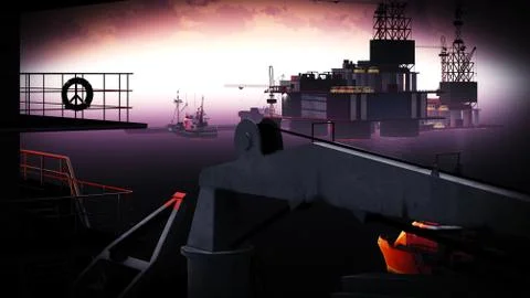 Oil rig  platform Illustrazione stock