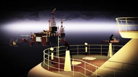 Oil rig  platform Illustrazione stock